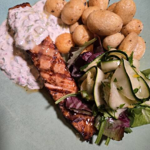 Grilled Salmon Steak